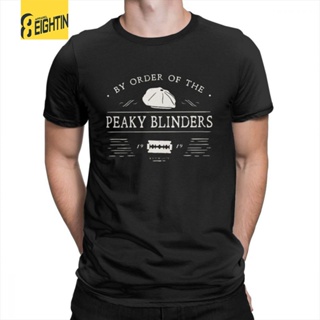 Tee ลายน่ารัก ❏❁By order of the peaky blinders cool printed o neck o neck tee cotton t shirt ผู้ชาย