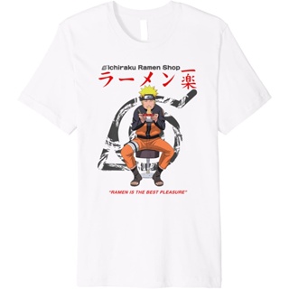 เสื้อยืดแขนสั้นนารูโตะ Naruto Shippuden Ichiraku Ramen Shop Naruto On White Premium T-Shirt  Naruto T-shirt