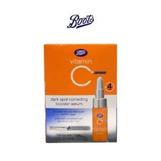 BOOTS VITAMIN C บู๊ทส์ วิตามิน ซี แอดวานซ์ ดาร์ค สปอต คอร์เร็คติ้ง บูสเตอร์ ซีรั่ม x 4 ขวด (ขวดละ 5มล.)