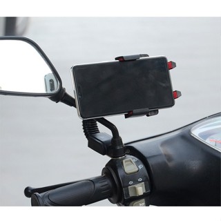 Motorcycle Electrical Car Mobile Phone Bracket Non-slip Anti-vibration Rearview Mirror Rotatable Automatic Lock Riding H