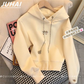 เสื้อกันหนาวลําลอง มีฮู้ด แบบเรียบง่าย แฟชั่นฤดูใบไม้ร่วง