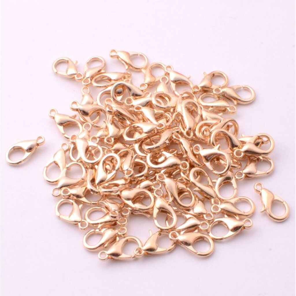 ตะขอก้ามปู 6*12มม. สีทองอ่อน KC Gold Color (50 ชิ้น) | Shopee Thailand
