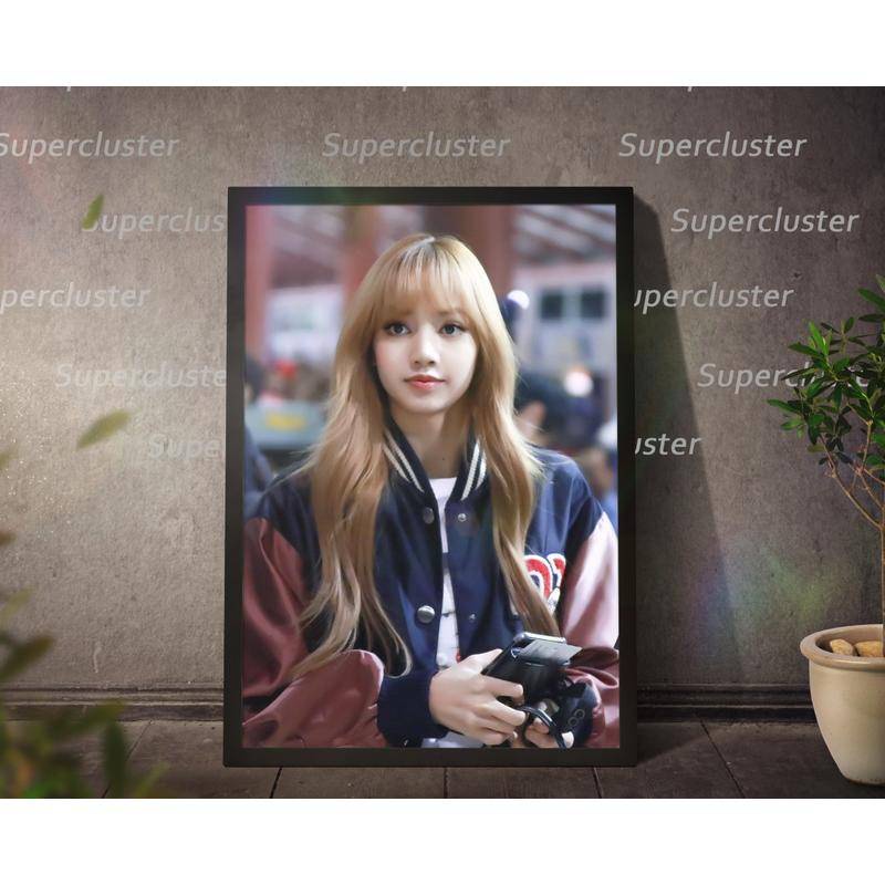 โปสเตอร์ผ้าใบ พิมพ์ลาย BlackPink Lisa main สไตล์เกาหลี สําหรับตกแต่ง ...