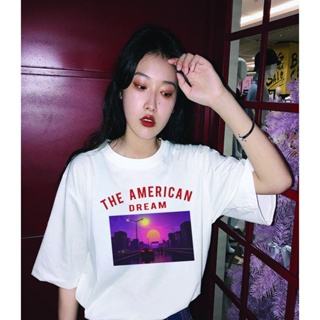 เสื้อสาวอวบ - เสื้อยืดสําหรับผู้ชาย▥K.The American Dream Ulzzang Shirt และเสื้อยืดเกาหลี♂☸สําหรับผู