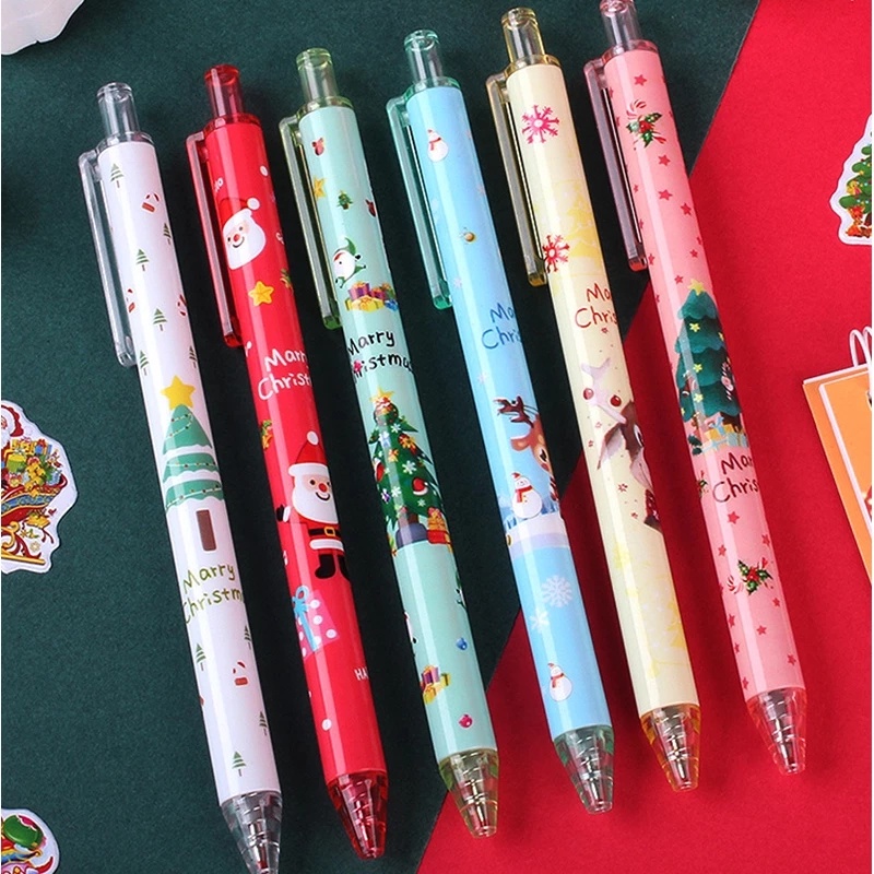 ปากกาเจล-0-5-มม-ลายการ์ตูนคริสต์มาส-สีดํา-1-ชิ้น