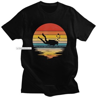 Vintage Scuba Diving Tshirts Men Scuba Diver Camisas T Shirt Dive Lover Tee Short Sleeve Graphic Tshirt