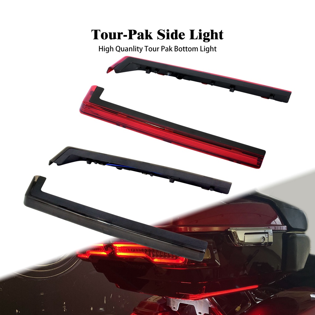 LED Side Marker Lights For Harley Touring 2006-2024 - Red Lens, Black Housing (Pair) 6 thumbnail image
