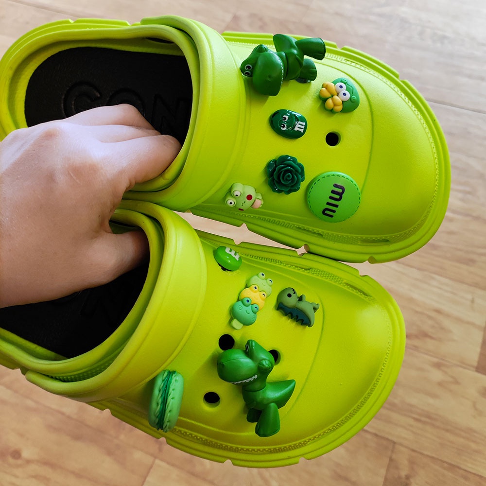 crocs-jibbitz-green-series-ชุดปุ่มกดรองเท้า-diy
