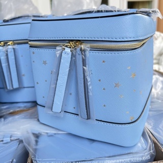 ✨Estee Lauder  Sky blue Bag ✨ ❣️ กระเป๋า Estee สีฟ้าสุดหรู สกรีนลายดาว🌟 พร้อมกระจกในตัวด้านใน