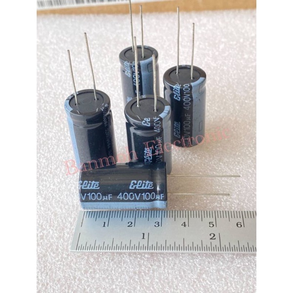 capacitor-100uf400v-ทนร้อน105c-18x32mm-คาปาซิเตอร์-elite-สีดำ-c100uf400v-c-100uf400v-c100uf-400v-c-100uf-400vdc