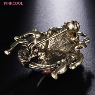 Pinkcool เต่าทอง คริสตัล เข็มกลัด Pins พลอยเทียม เข็มกลัด เสื้อผ้า งานแต่งงาน เครื่องประดับตกแต่ง ขายดี