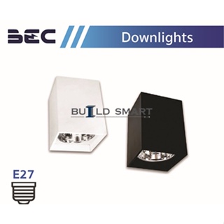 โคมไฟ โคมดาวน์ไลท์ ติดลอย E27 ทรงเหลี่ยม 4 นิ้ว Downlight BEC SS40 รุ่นสุดคุ้ม