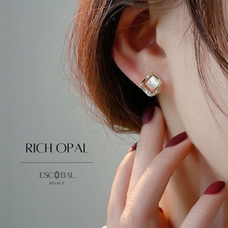 ESCOBAL✨พร้อมส่ง ต่างหูเงินแท้ Rich opal สไตล์สวยหรู ตุ้มหูเงินแท้ ต่างหูแฟชั่น ตุ้มหูเงินแท้ ต่างหูเกาหลี ต่างหูมินิมอล