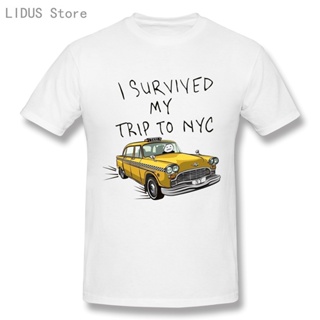 เสื้อยืดสีขาวผู้ชาย ทอมฮอลแลนด์ Tees สไตล์เดียวกันรอดชีวิตจากการเดินทางของฉัน NYC พิมพ์ท็อปส์ซูสบาย ๆ ผ้าฝ้าย Streetwear