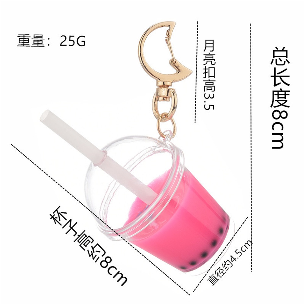 พวงกุญแจ-จี้รูปถ้วยชานม-และดวงจันทร์จําลอง-น่ารัก-เครื่องประดับ-สําหรับผู้หญิง