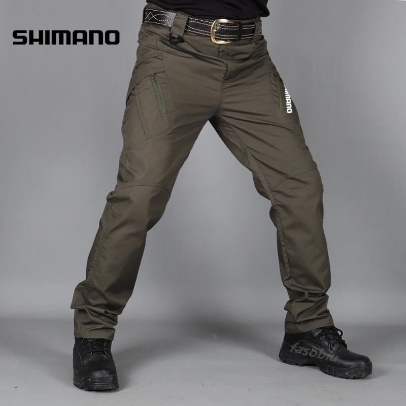 shimano-กางเกงตกปลา-กันน้ํา-หลายกระเป๋า-ทนทาน-สําหรับผู้ชาย