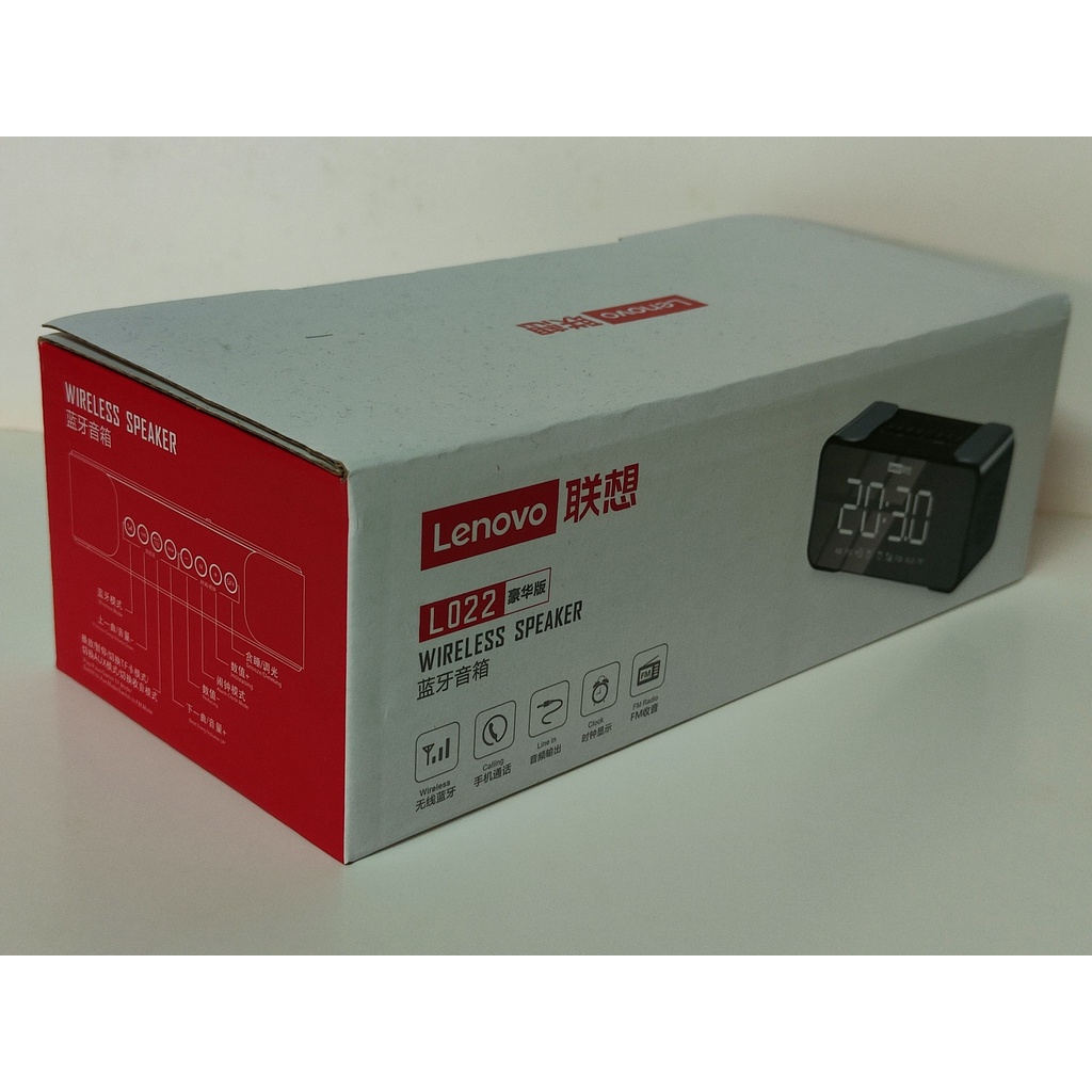 Lenovo L022( สีดำ) Bluetooth Speaker Bluetooth 5.0 LED Alarm Clock Portable Wireless Speakers