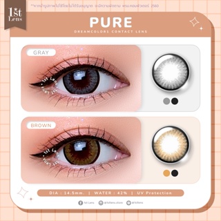 (0.00-7.00) คอนแทคเลนส์ รุ่น ★ PURE ★ (สีเทา/น้ำตาล) Dreamcolor1 Contact Lens | รายเดือน | สายตาสั้น