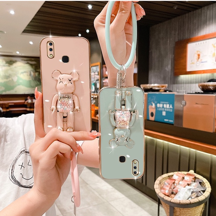 เคสมือถือ-ลายหมี-สีแคนดี้-พร้อมขาตั้ง-หมุนได้-สําหรับ-vivo-y51-y50-y72-y76-y55s-y91i-y91c