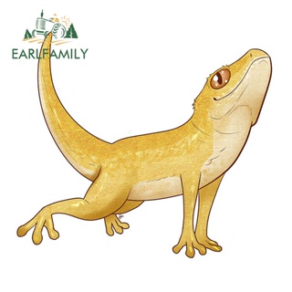 Earlfamily สติกเกอร์ ลายการ์ตูนอนิเมะ Lizard สีเหลือง กันน้ํา สําหรับติดตกแต่งกระจกรถยนต์ รถจักรยานยนต์ 13 ซม. x 11.6 ซม.