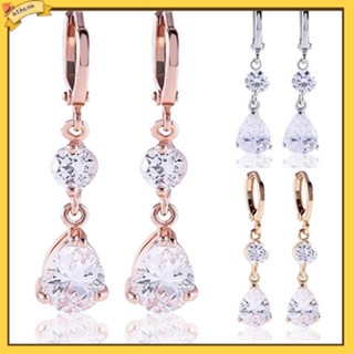 [Athena] ต่างหูระย้าแฟชั่นสตรีรูปทรงหยดน้ําตกแต่ง rhinestone eardrops