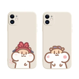 Cute hamster คู่รัก เคสไอโฟน iPhone 11 14 pro max 8 Plus case X Xr Xs Max Se 2020 cover เคส iPhone 13 12 pro max 7 Plus
