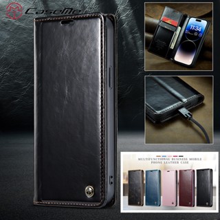 CaseMe for iPhone 14 13 Pro Plus Max Case Crazy Horse Leather Magnetic Flip Wallet Stand Cover