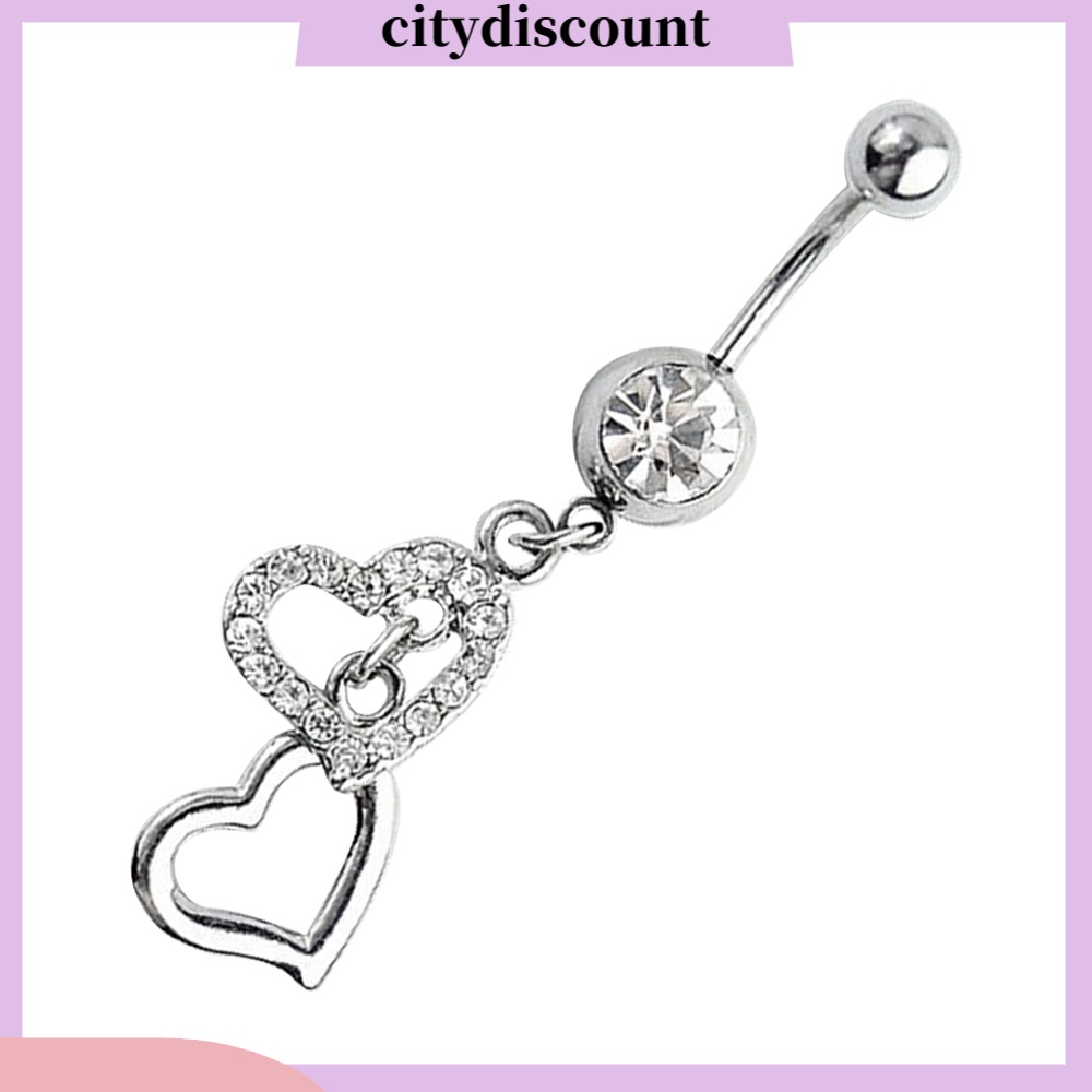 lt-citydiscount-gt-แหวนเงินห้อยคริสตัลเจาะสะดือ