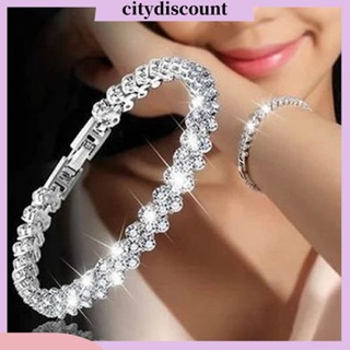 &lt;citydiscount&gt;  สร้อยข้อมือ กําไลข้อมือ ประดับคริสตัลเทียม รูปหัวใจ แวววาว เข้ากับทุกการแต่งกาย เหมาะกับของขวัญ สําหรับผู้หญิง