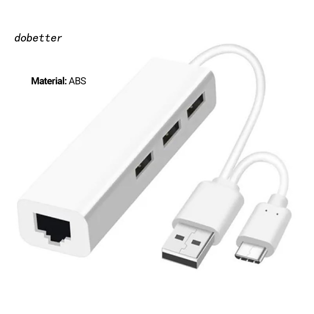 lt-dobetter-gt-อะแดปเตอร์ฮับเครือข่ายอีเธอร์เน็ต-usb-type-c-เป็น-rj45-น้ําหนักเบา-อุปกรณ์เสริมคอมพิวเตอร์