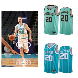 Charlotte Hornets 20 Gordon Hayward Short Sleeve Basketball Jersey เสื้อบาสเกตบอล เสื้อกีฬาผู้ชาย