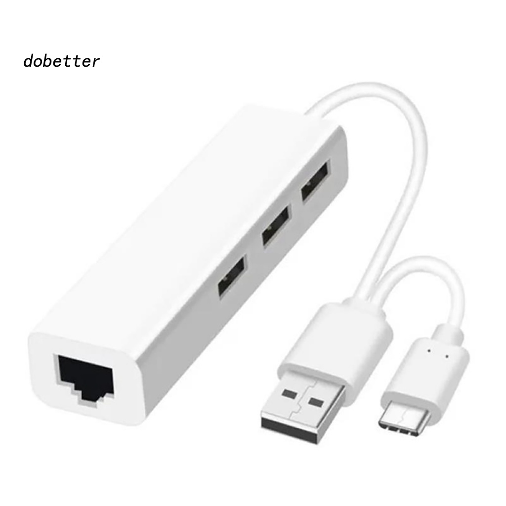 lt-dobetter-gt-อะแดปเตอร์ฮับเครือข่ายอีเธอร์เน็ต-usb-type-c-เป็น-rj45-น้ําหนักเบา-อุปกรณ์เสริมคอมพิวเตอร์