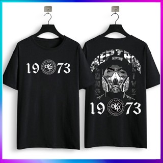 พร้อมส่ง 1973 เสื้อยืดลําลอง ผ้าฝ้าย 100% แขนสั้น พิมพ์ลายวงร็อค lelaki สีดํา พลัสไซซ์ XS-XXXL ของขวัญวันเกิด สําหรับผู้