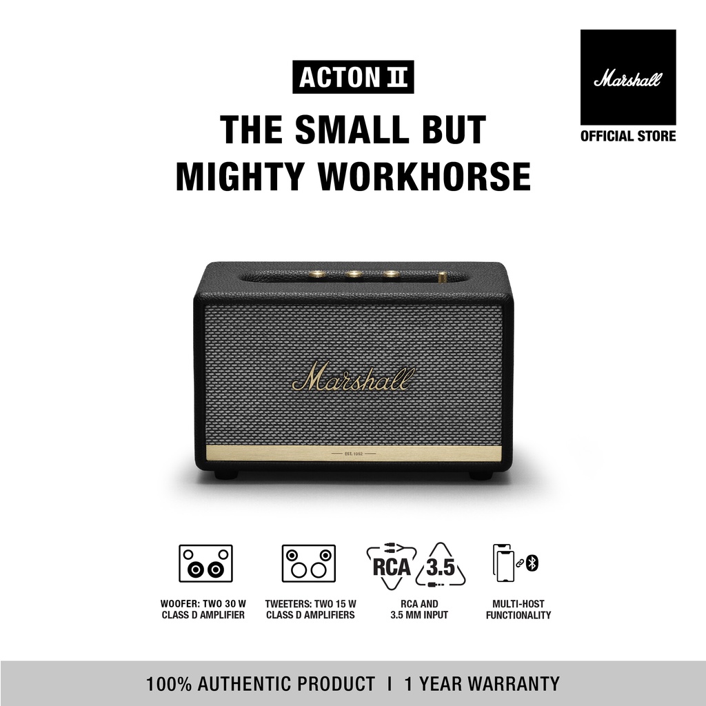 ภาพหน้าปกสินค้าMARSHALL Acton II bluetooth black - ลำโพงบลูทูธ ลำโพงmarshall ลําโพงบลูทูธเบสหนัก จากร้าน marshall_official_store บน Shopee