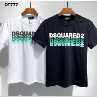 เสื้อยืดชาย Dsquared2 คลาสสิกผู้ชายผู้หญิงผ้าฝ้ายเสื้อยืดจดหมายพิมพ์คอลูกเรือเสื้อแขนสั้นฮิปฮอป Dsquared2 1964 สไตล์ dt7