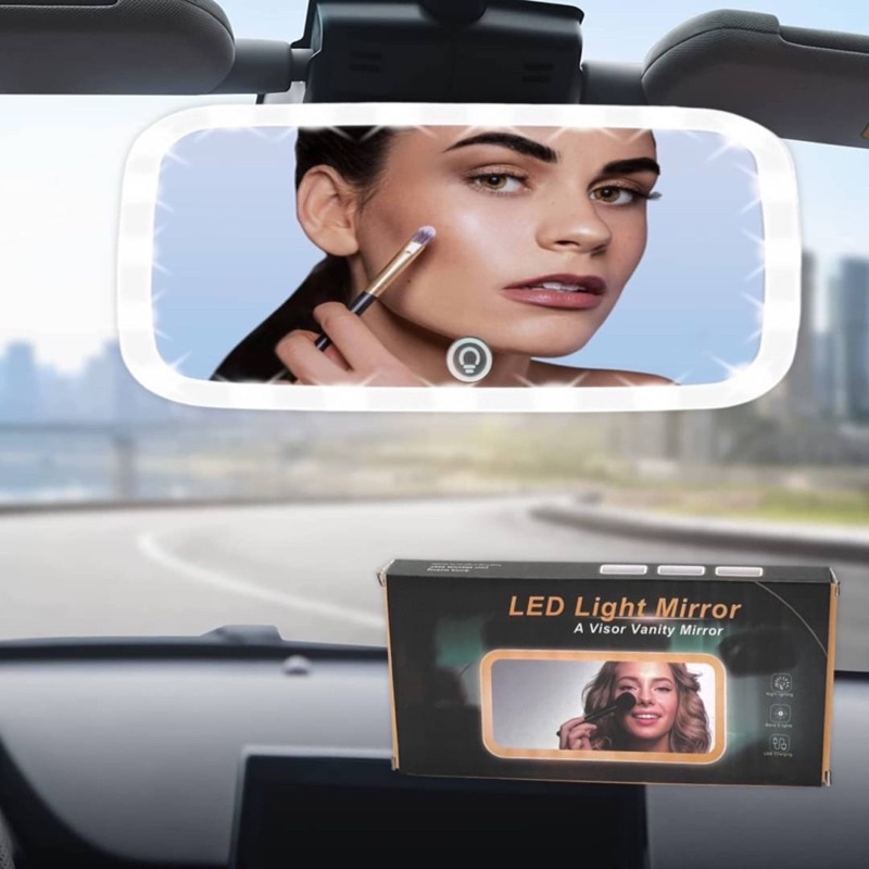 led-light-mirror-กระจกไฟเอลอีดีติดในรถ
