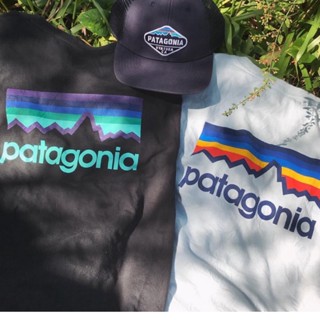 เสื้อยืดคอกลม พิมพ์ลายตัวอักษร Patagonia สไตล์ญี่ปุ่น ย้อนยุค ทรงหลวม เข้ากับทุกการแต่งกาย สําหรับผู้ชาย และผู้หญิง