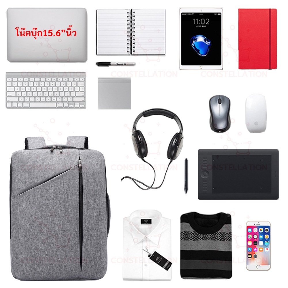 กระเป๋าโน๊ตบุ๊ค-คอมพิวเตอร์-backpack-เป้สะพายหลัง-ใส่แล็ปท็อป-tablet-มีสายชาร์จusb