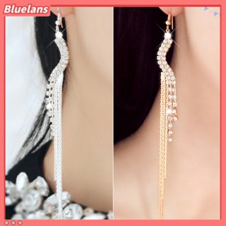 ต่างหูผู้หญิง ต่างหูระย้าโซ่ห้อยTassels S-รูปร่าง Rhinestone