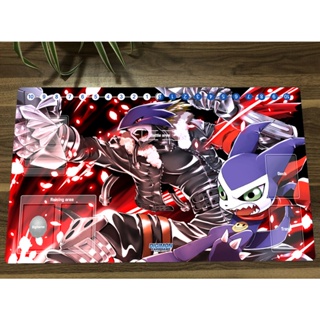 แผ่นรองเมาส์เล่นเกม ลายการ์ตูนอนิเมะ Digimon Playmat Beelzemon Impmon Trading Card Game Mat DTCG CCG TCG