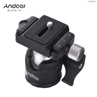 Andoer Mini Tabletop Ball Head 360 Degree Video Tripod Ballhead Mount with Quick Release Plate and Bubble Level for DSLR Camera for iPhone X 8 7 6S plus for Samsung  for GoPr