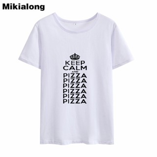 เสื้อวินเทจผญ Mikialong KEEP CALM เสื้อยืดตลกผู้หญิง 2018 ฤดูร้อนแขนสั้นผู้หญิงเสื้อทีออฟเสื้อเชิ้ต Femme วินเทจโอคอผู้ห