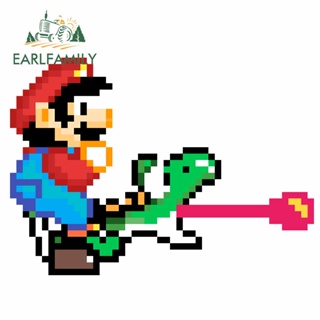 Earlfamily สติกเกอร์กราฟฟิตี้ JDM กันน้ํา 13 ซม. x 9.4 ซม. สําหรับ Pixel Yoshi Mario Funny JDM DIY