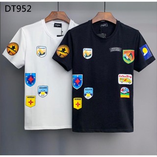 เสื้อคู่ แบรนด์แฟชั่นใหม่ปี 2022 Dsquared2 เสื้อยืดแขนสั้นพร้อมผ้าฝ้ายระดับไฮเอนด์สําหรับผู้ชาย DT952