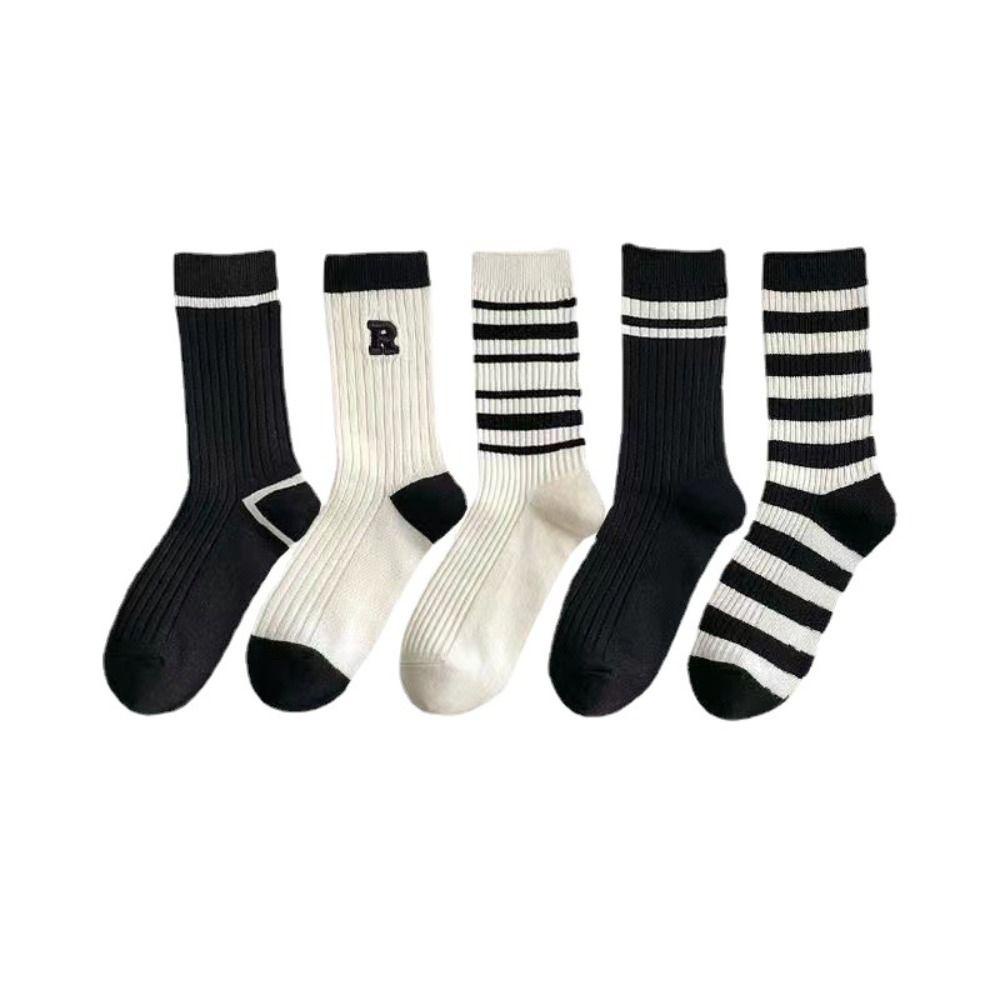 bo-women-socks-embroidery-autumn-comfortable-thick-soft-simple-cotton-hosiery