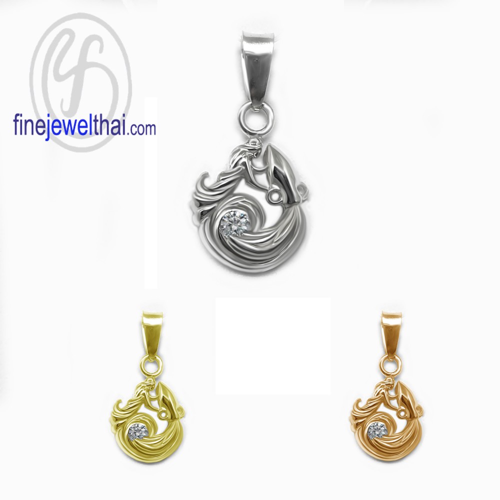 finejewelthai-จี้ราศี-ราศีกุมภ์-จี้เพชรสังเคราะห์-จี้เงินแท้-aquarius-silver-pendant-p1175cz00