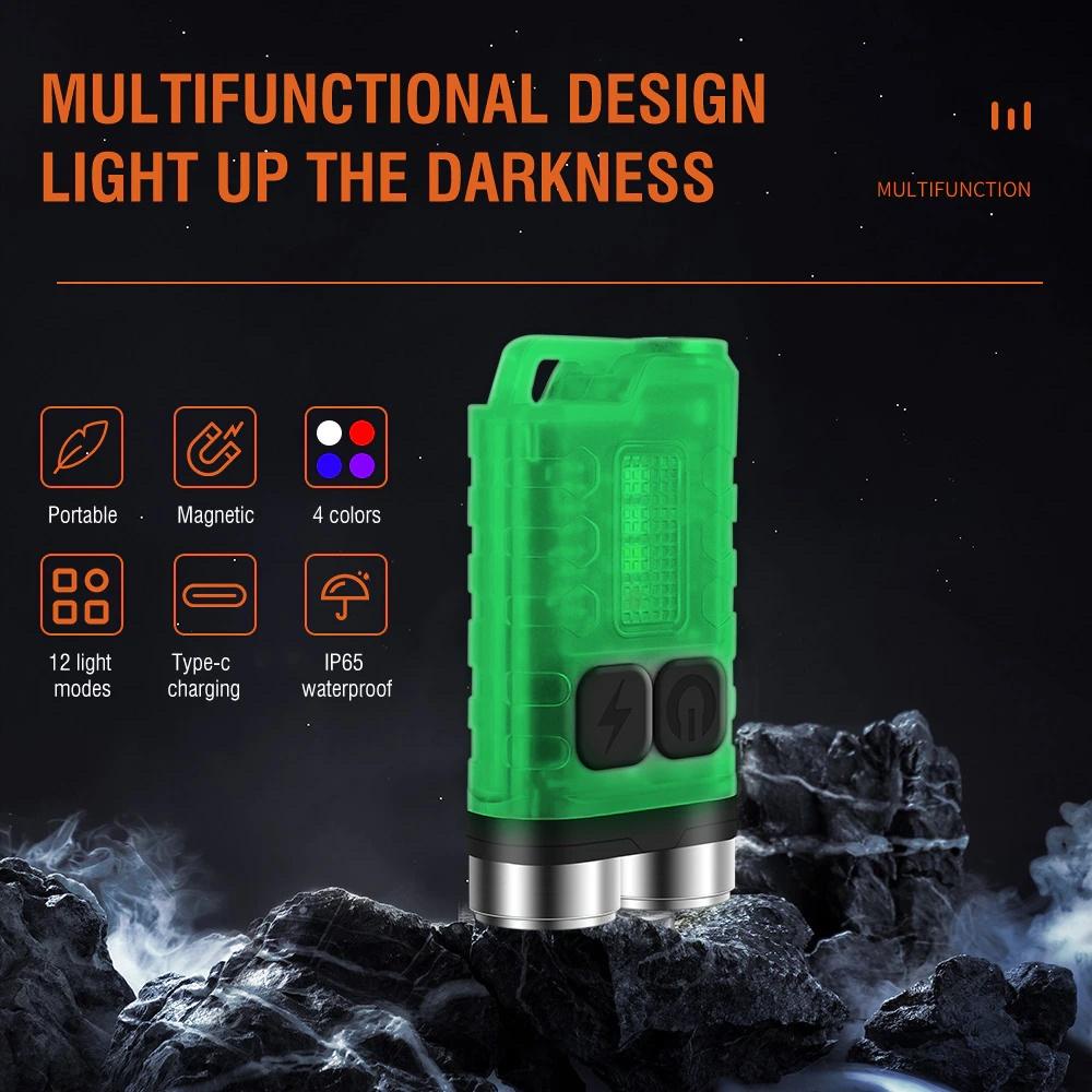 ภาพหน้าปกสินค้าไฟฉายพวงกุญแจ EDC FLASHLIGHT V.3 ไฟฉายพกพาเอนกประสงค์ แบบ 2 หัว ความสว่างสูง 900lm ส่องไกล 100 ม. ชาร์จไฟ  บูรพาแค้มป์ จากร้าน buraphacamp2021 บน Shopee