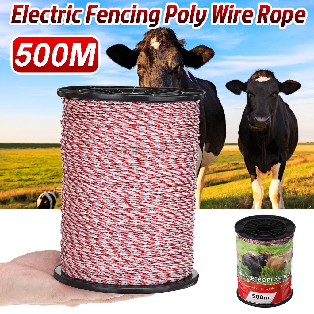 500m-รั้วไฟฟ้าฟาร์มและทุ่งหญ้าเลี้ยงสัตว์-power-rope-power-belt-power-grid-power-wire-เครื่องมือสวน