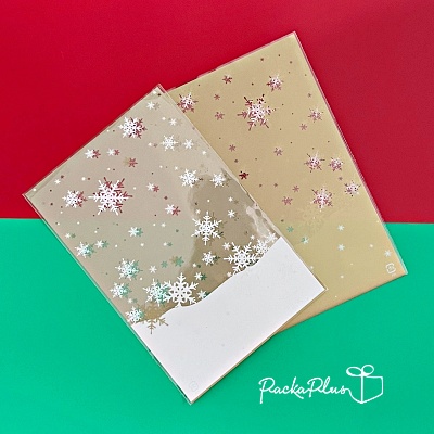 ถุงขนม-วัสดุพลาสติก-xmas-snowflake-stars-cookie-bag-gift-bag-สีทอง-สวยงาม-ใส่คุกกี้-บราวนี่-snack-แพค-25-ใบ
