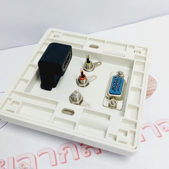 หน้ากากเต้ารับสาย-hdmi-แบบเสียบใช้ได้เลย-vga-av-ต้องบัดกรี-ขนาด-8-6x8-6-ออกใบกำกับภาษีได้